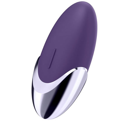 Sipario viola SATISFYER LAYONS, dispositivo di piacere per massaggi e stimolazione, visibile nell'immagine.