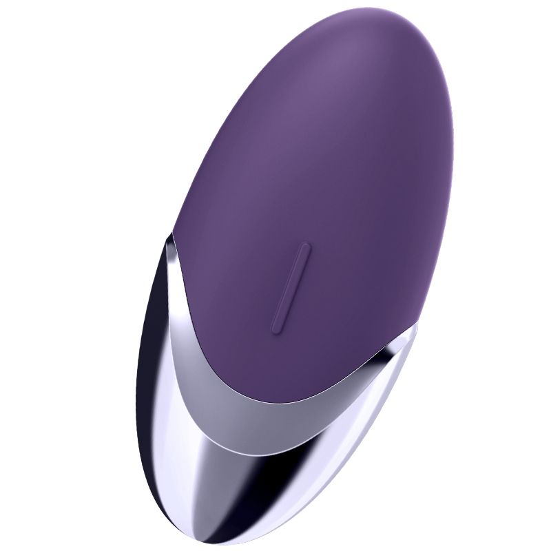 Vibratore Satisfyer Layons Viola Piacere, design elegante e compatto, in plastica con dettagli viola, ideato per piacere e stimolazione.
