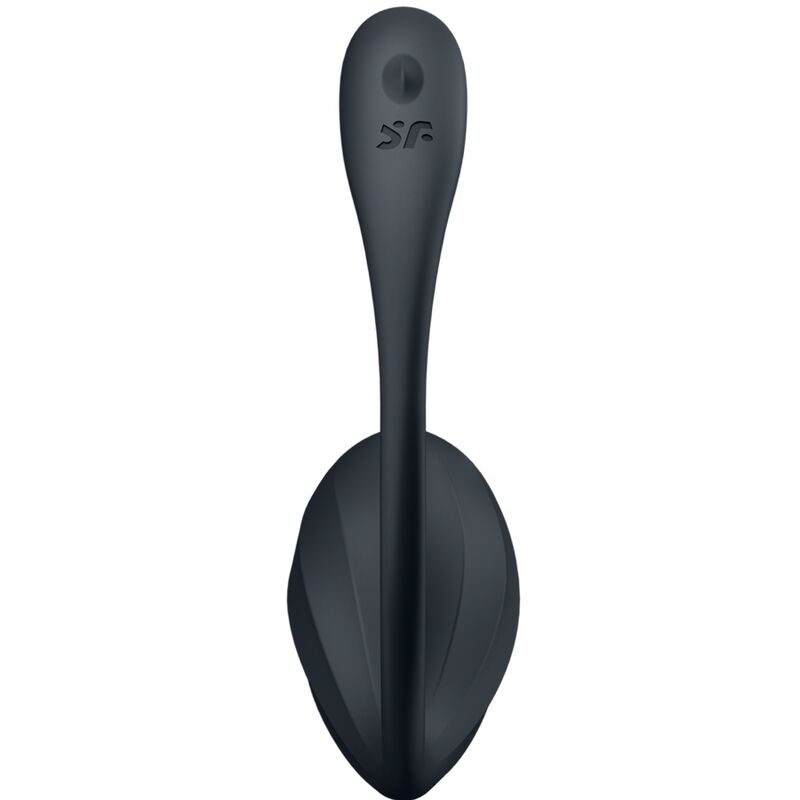Stimolatore punto G Satisfyer Partner con superficie rigata, telecomando nero e app gratuita, immagine del prodotto.