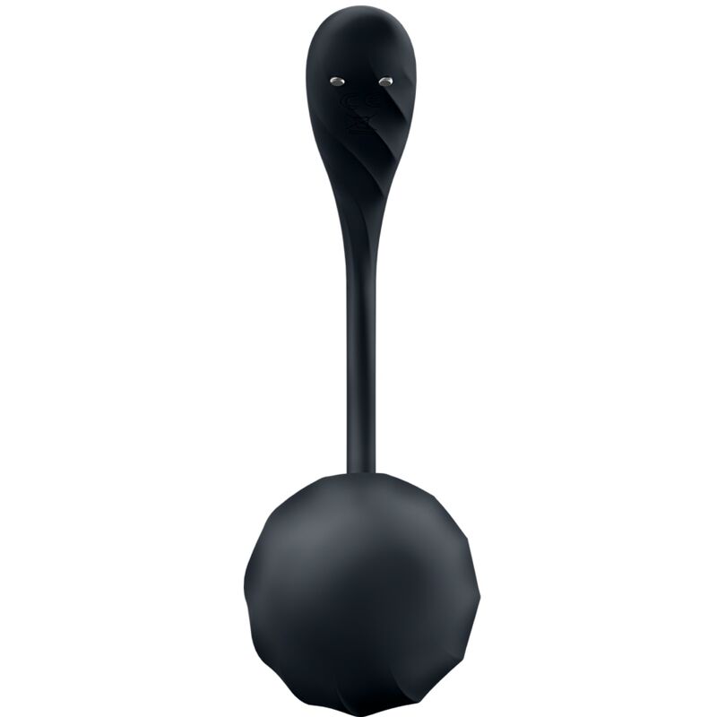 Stimolatore a petali SATISFYER PARTNER in nero con telecomando e app gratuita, design rigato per stimolazione del punto G.