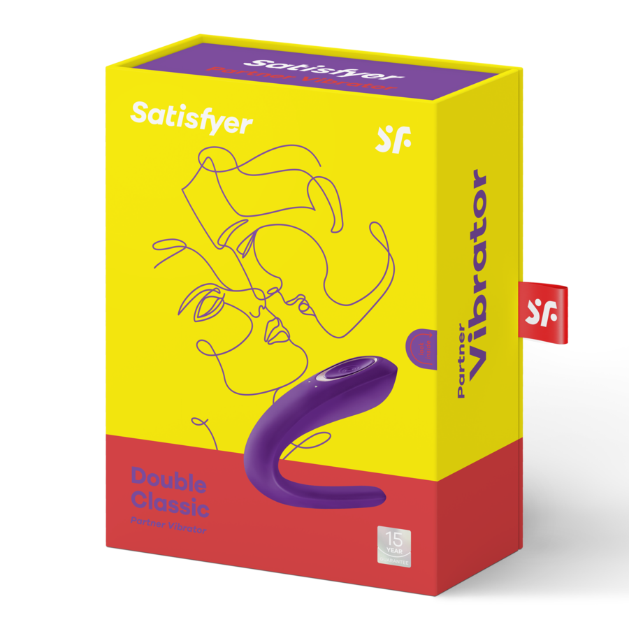 Vibratore giocattolo SATISFYER PARTNER che stimola entrambi i partner, con design elegante e funzione di stimolazione duale.