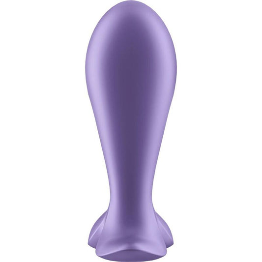 Spina di intensità viola SATISFYER PLUGS, design ergonomico e dettagli colorati, ideale per stimolazione intensa.