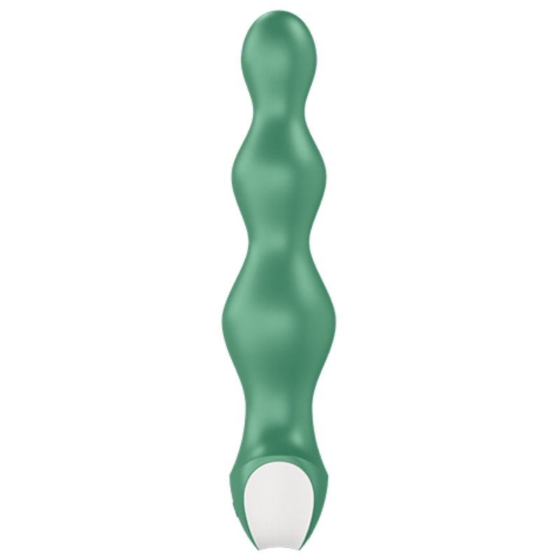 Vibratore Lolli Plug 2 verde di SATISFYER PLUGS, dispositivo di gonfiaggio e stimolazione anale, con superficie liscia e design ergonomico.