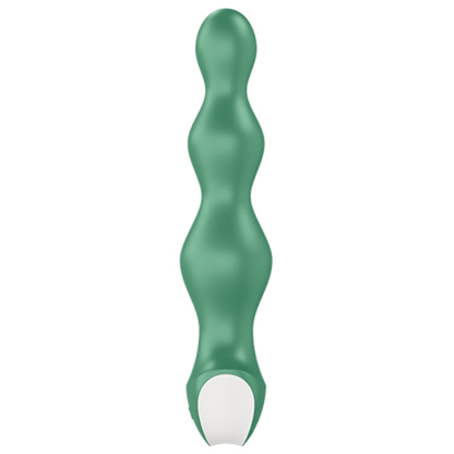 Vibratore Lolli Plug 2 verde di SATISFYER PLUGS, dispositivo di gonfiaggio e stimolazione anale, con superficie liscia e design ergonomico.
