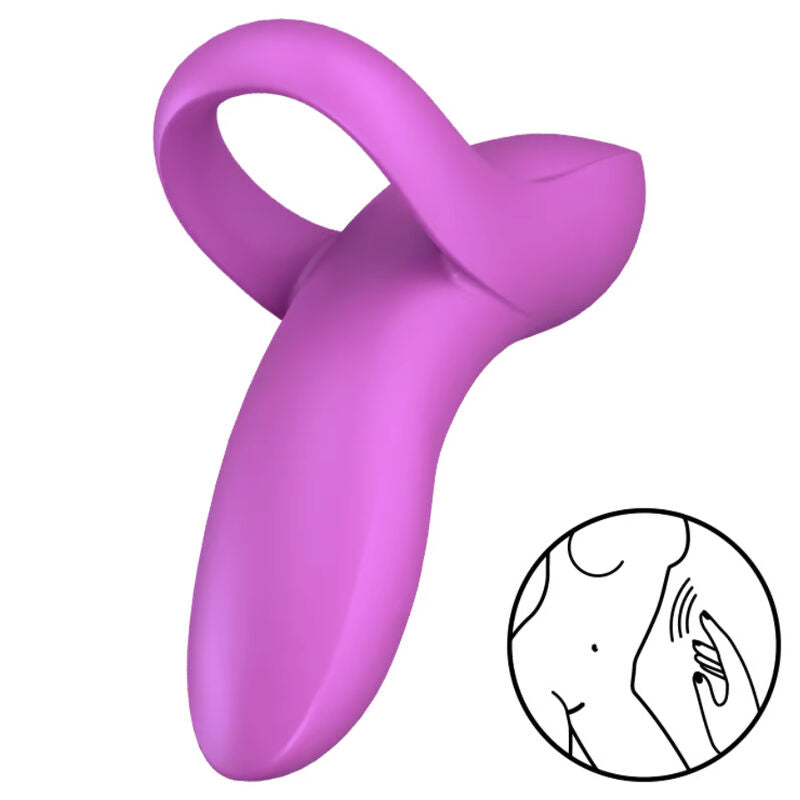 Vibratore da dito SATISFYER Bold Lover bianco, piccolo e ergonomico, ideale per stimolazione sensuale e piacere personale.