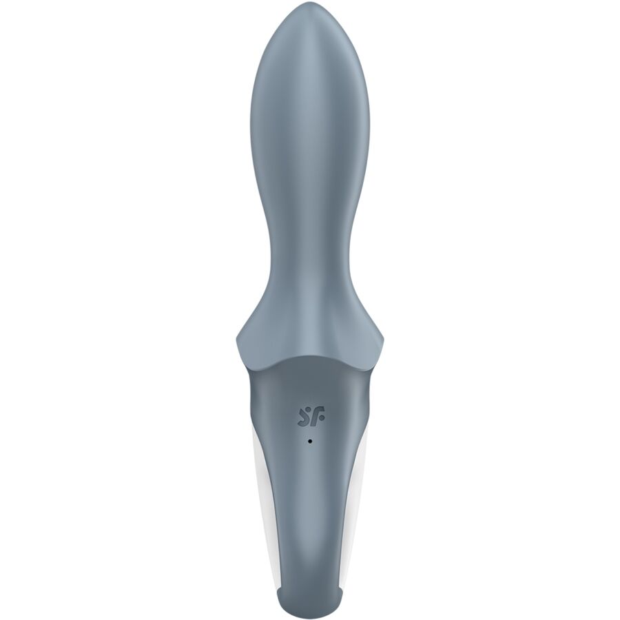 Vibratore anale gonfiabile SATISFYER AIR PUMP BOOTY 1 in colore grigio, con telecomando e design ergonomico.
