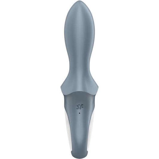 Vibratore anale gonfiabile SATISFYER AIR PUMP BOOTY 1 in colore grigio, con telecomando e design ergonomico.