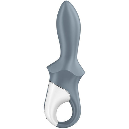 Vibratore anale gonfiabile SATISFYER AIR PUMP BOOTY 1, dispositivo grigio con controllo remoto e design ergonomico.