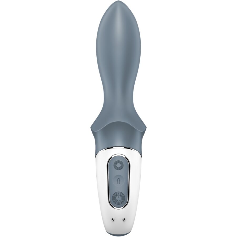 Vibratore anale gonfiabile SATISFYER AIR PUMP BOOTY 1 in colore grigio, con design ergonomico e controlli intuitivi.