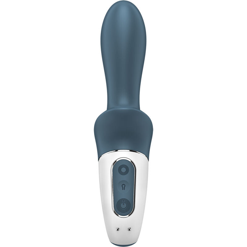 Pompa ad aria SATISFYER AIR PUMP BOOTY 2, dispositivo in grigio scuro per migliorare la tonicità e il piacere.