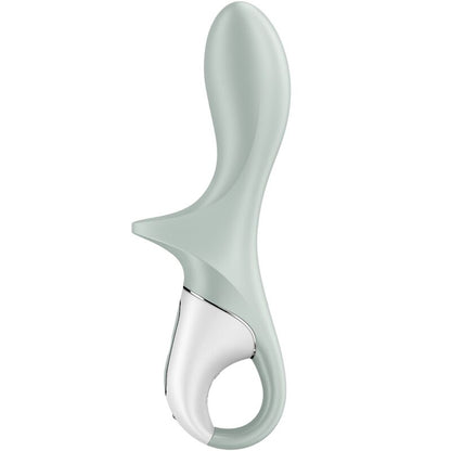 Vibratore anale gonfiabile Satisfyer Air Pump Booty 3 in grigio-verde, con design ergonomico e pulsanti di controllo.