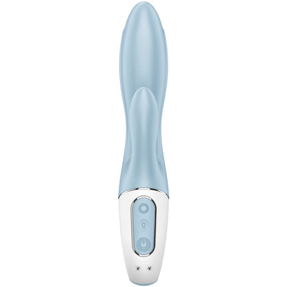 Vibratore gonfiabile SATISFYER AIR PUMP BUNNY 1 con coniglio blu, design ergonomico e funzione di gonfiaggio, per piacere intenso