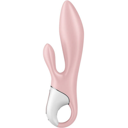 Vibratore gonfiabile SATISFYER AIR PUMP BUNNY 3 con coniglio rosa, design compatto e dettagli realistici.