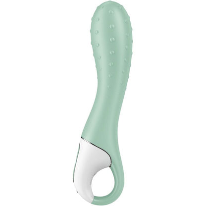 Vibratore Satisfyer Air Pump 3 punti G gonfiabile color menta, design elegante e funzionale, in primo piano.