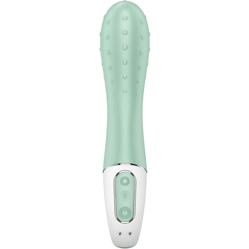 Vibratore Satisfyer Air Pump 3 punti G gonfiabile Menta, design ergonomico e funzionale, ideale per stimolazione mirata.