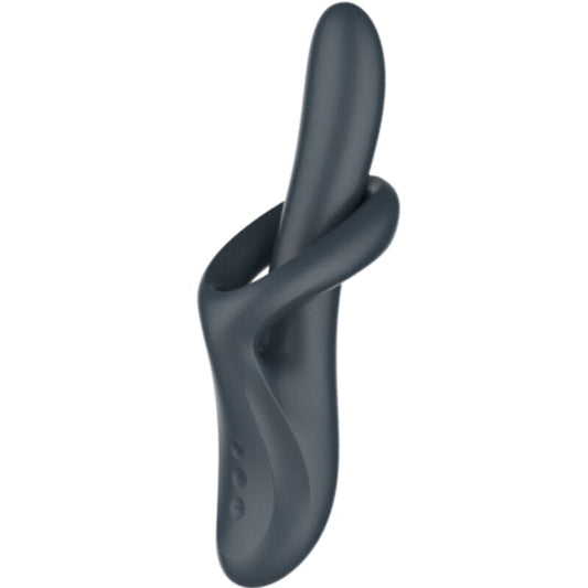Vibratore Satisfyer Heat Flex 4 con effetto calore e 12 vibrazioni, colore grigio, design ergonomico e funzionale.
