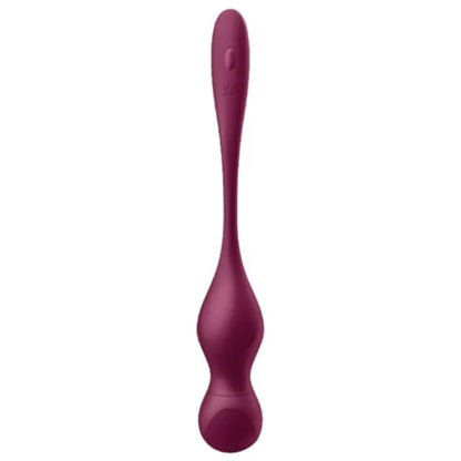 Vibratore SATISFYER Love Birds Vary con sfere vibranti e app gratuita, colore vino rosso, design elegante e versatile.