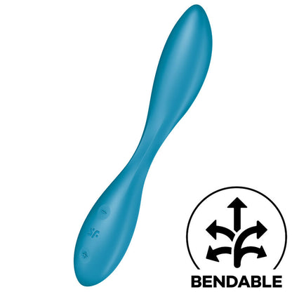 Vibratore G-Spot SATISFYER Multi Vibratore Flex 1 blu, design ergonomico e texture morbida, per stimolazione interna ed esterna