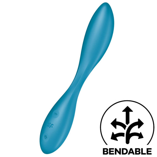 Vibratore G-Spot SATISFYER Multi Vibratore Flex 1 blu, design ergonomico e texture morbida, per stimolazione interna ed esterna