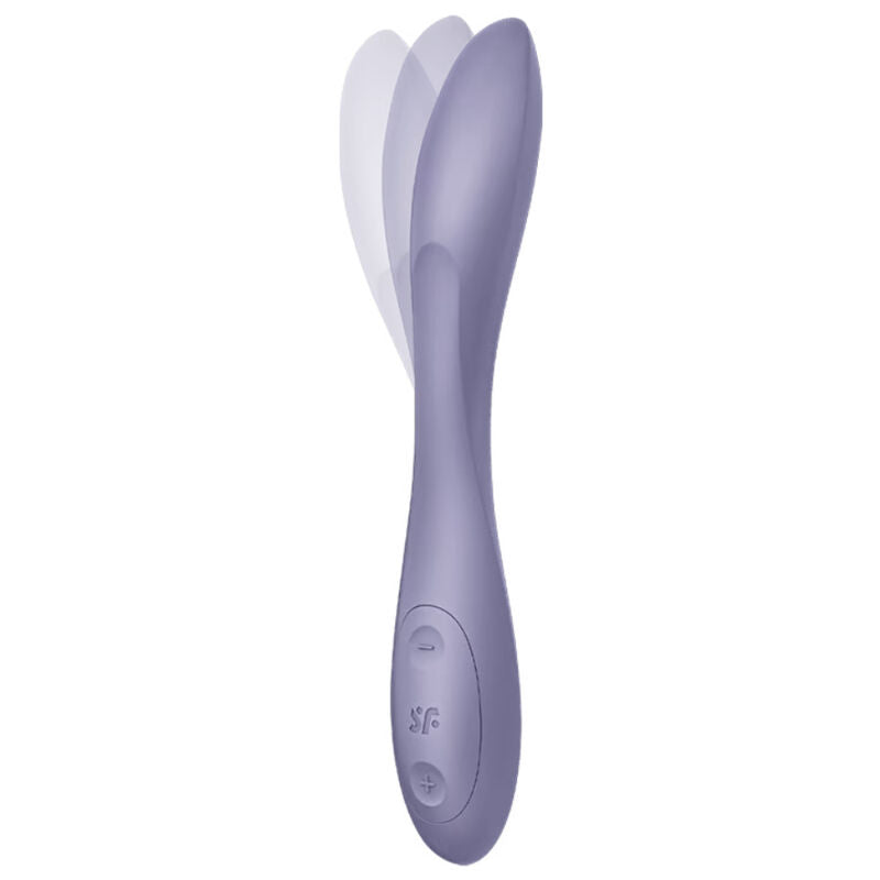 Vibratore G-Spot Satisfyer Multi Vibri Flex 2 viola, design ergonomico e flessibile, con superficie liscia e dettagli colorati.