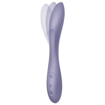 Vibratore G-Spot Satisfyer Multi Vibri Flex 2 viola, design ergonomico e flessibile, con superficie liscia e dettagli colorati.