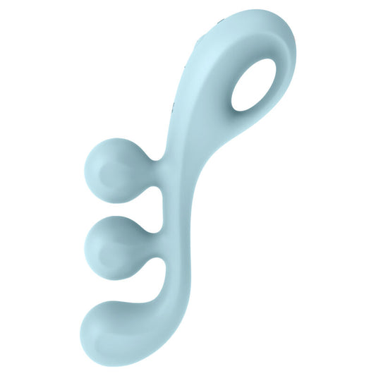Vibratore multi ball SATISFYER TRI BALL 2 blu con design ergonomico e superficie liscia, ideale per stimolazione e piacere.