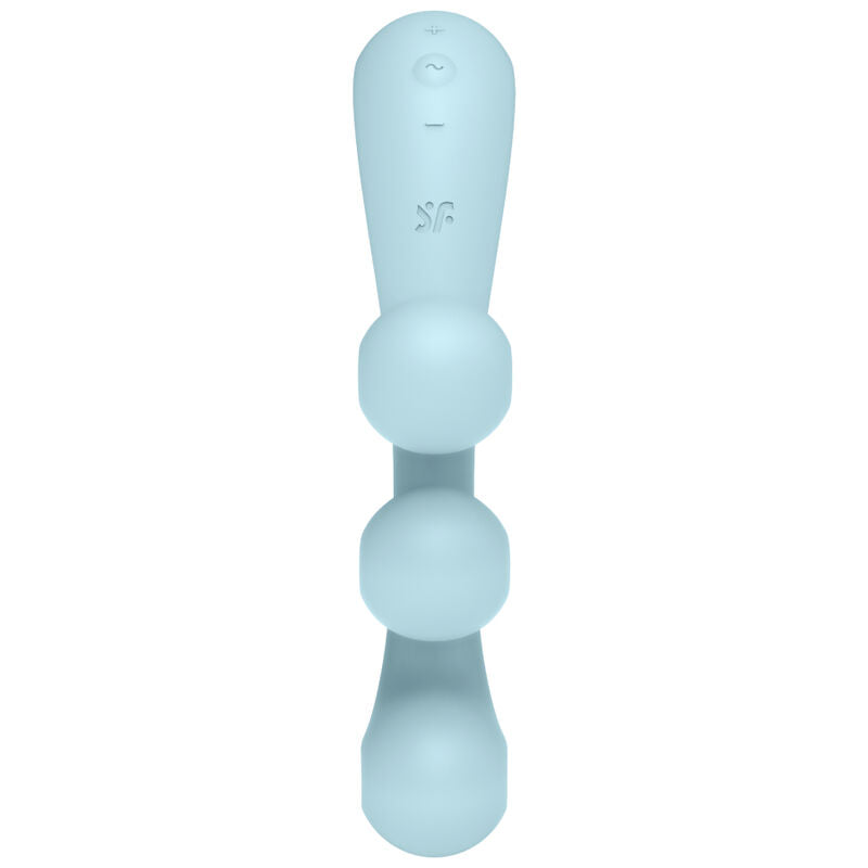 Vibratore multi-ball SATISFYER TRI BALL 2 blu con design ergonomico e superfici lisce, ideale per stimolazione intensa.
