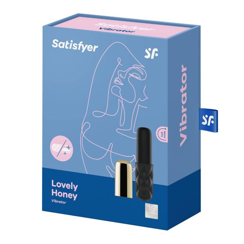 Vibratore SATISFYER Scintillante Darling Dorado con superficie brillante e dettagli eleganti, progettato per stimolazione e piacere.