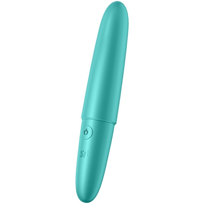 Bullet vibratore SATISFYER Ultra Power, colore turchese, con superficie liscia e compatta, ideale per stimolazione precisa.