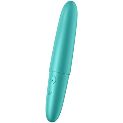 Bullet vibratore SATISFYER Ultra Power, colore turchese, con superficie liscia e compatta, ideale per stimolazione precisa.