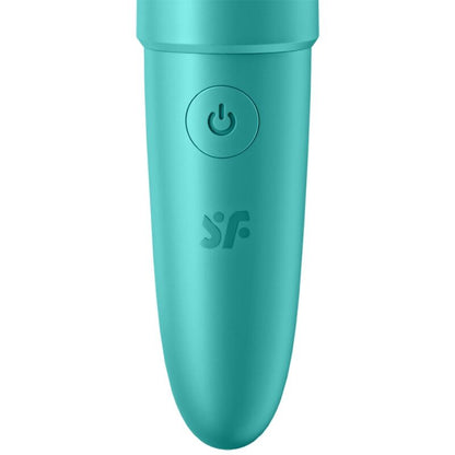 Bullet vibratore SATISFYER Ultra Power in color turchese, compatto e potente, con superficie liscia e design ergonomico.