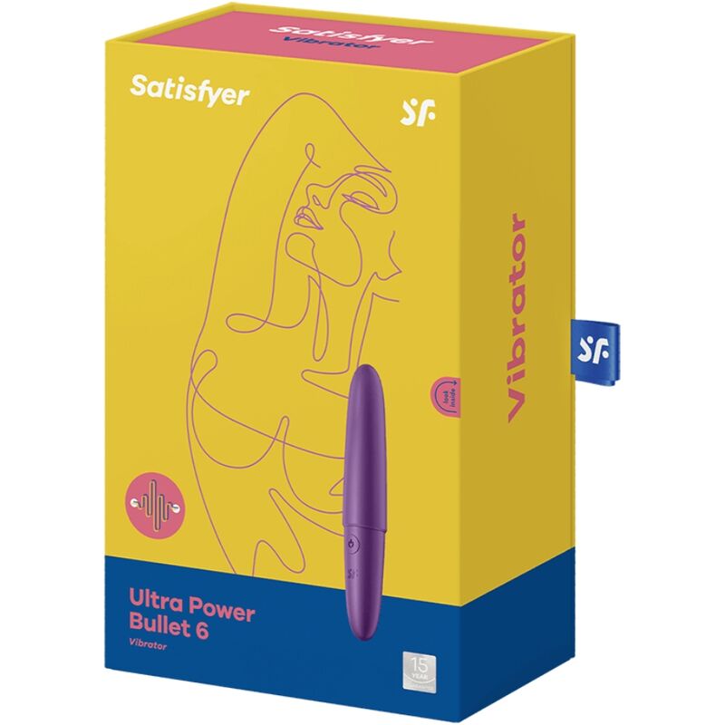 Bulbo vibratore SATISFYER ULTRA POWER BULLET 6 viola, compatto e potente, con superficie liscia e design ergonomico.