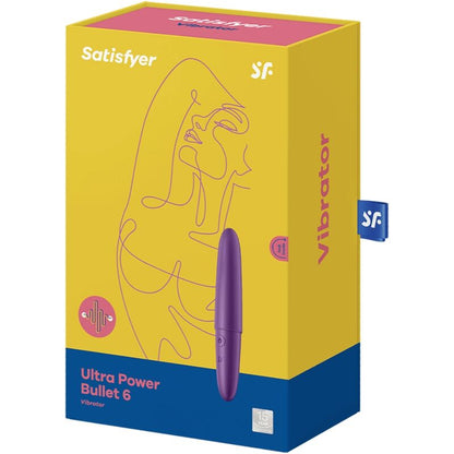 Bulbo vibratore SATISFYER ULTRA POWER BULLET 6 viola, compatto e potente, con superficie liscia e design ergonomico.