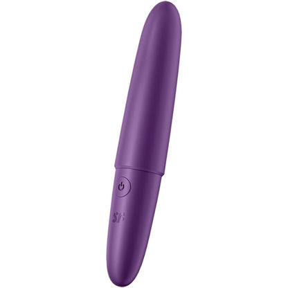 Piccolo vibratore SATISFYER Ultra Power Bullet 6 viola, compatto e potente, con superficie liscia e design ergonomico.