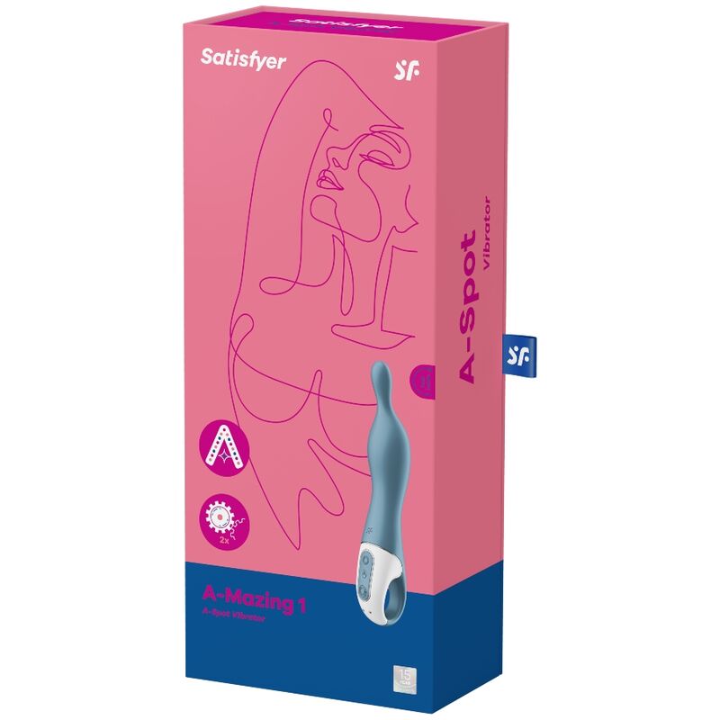Vibratore Satisfyer Amazing 1 Aspot blu, stimolatore portatile con design compatto e superficie liscia, in colore blu.