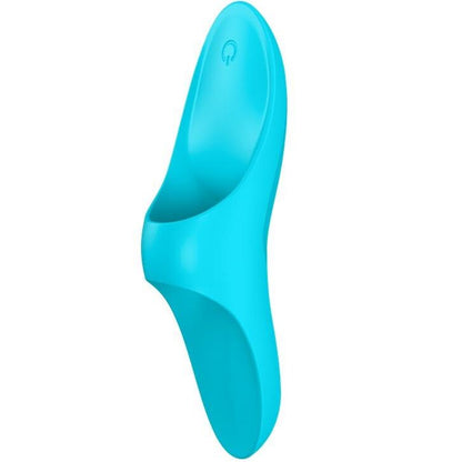 Vibratore da dito SATISFYER Teaser con luce blu, piccolo e maneggevole, perfetto per stimolazione intima.