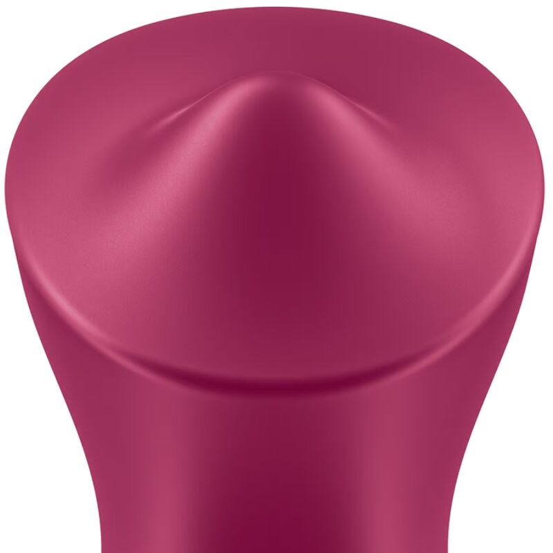 Vibratore da appoggio soddisfyer per clitoride, colore fucsia, con design ergonomico e superficie liscia, per stimolazione efficace