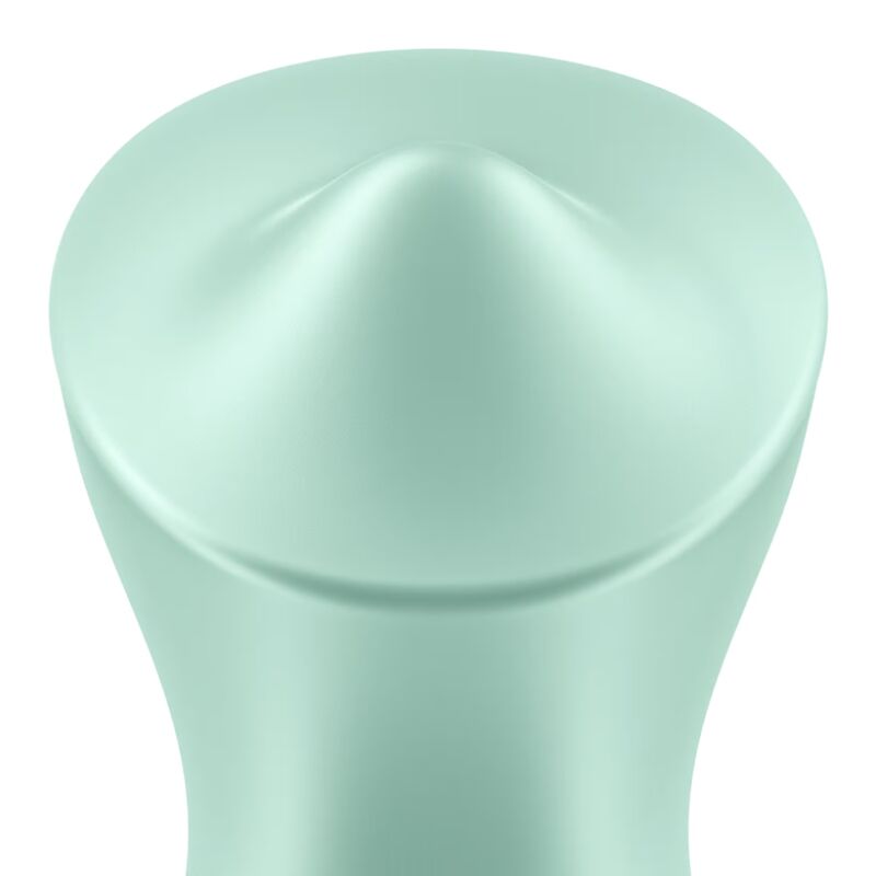 Vibratore clitoride SATISFYER Exciterrr con supporto, design ergonomico e colore mentolo, ideale per stimolazione precisa.