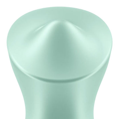 Vibratore clitoride SATISFYER Exciterrr con supporto, design ergonomico e colore mentolo, ideale per stimolazione precisa.