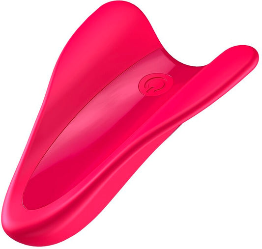 Vibratore high fly finger SATISFYER in fucsia, con design ergonomico e dettagli lisci, ideale per stimolazione precisa e confortevole