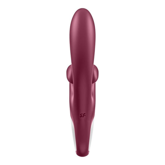 Vibratore Rabbit rosso SATISFYER Touch Me, design ergonomico e vibrante per stimolazioni intense e piacevoli.