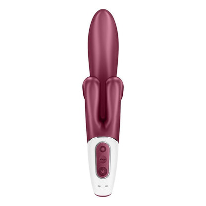 Vibratore rabbit rosso SATISFYER Touch Me con stimolatore clitoride e punta flessibile, design elegante e ergonomico.