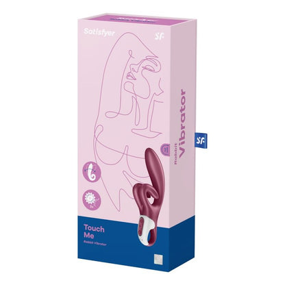 Vibratore Satisfyer Touch Me Rabbit rosso, con design ergonomico e stimolatore clitoride e stimolazione interna.