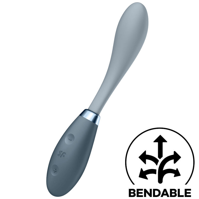 Vibratore Satisfyer Multi Vibe G-Spot Flex 3 grigio, dispositivo femminile con design ergonomico e flessibile per stimolazione G-spot.