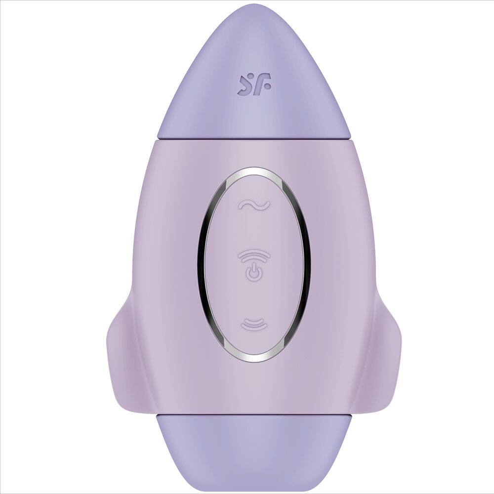 Vibratore Satisfyer Mission Control Lilla, piccolo e a doppio impulso, con design elegante e funzioni di stimolazione doppia.