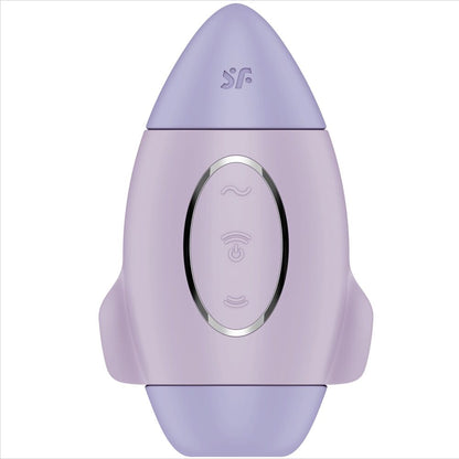 Vibratore Satisfyer Mission Control Lilla, piccolo e a doppio impulso, con design elegante e funzioni di stimolazione doppia.