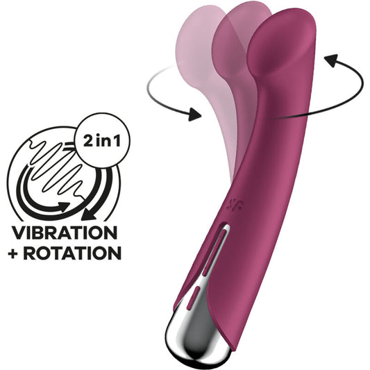 Vibratore rotante Satisfyer G-Sport 1 rosso con design ergonomico e testina vibrante, ideale per stimolazione intensa.