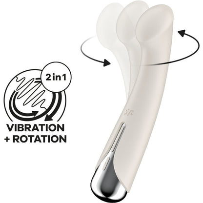 Vibratore rotatore rosso SATISFYER SPINNING G-SPORT 1 con design ergonomico e funzionalità di rotazione.