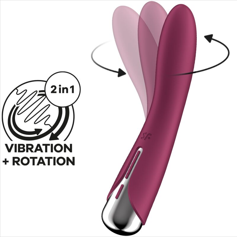 Vibratore G-Spot rotatore rosso SATISFYER SPINNING VIBE 1 con design ergonomico e superficie liscia.