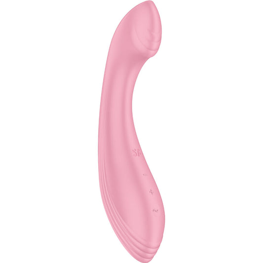 Stimolatore G-Spot rosa SATISFYER G-FORCE, vibratore vibrante per la stimolazione del punto G, immagini dettagliate del prodotto.